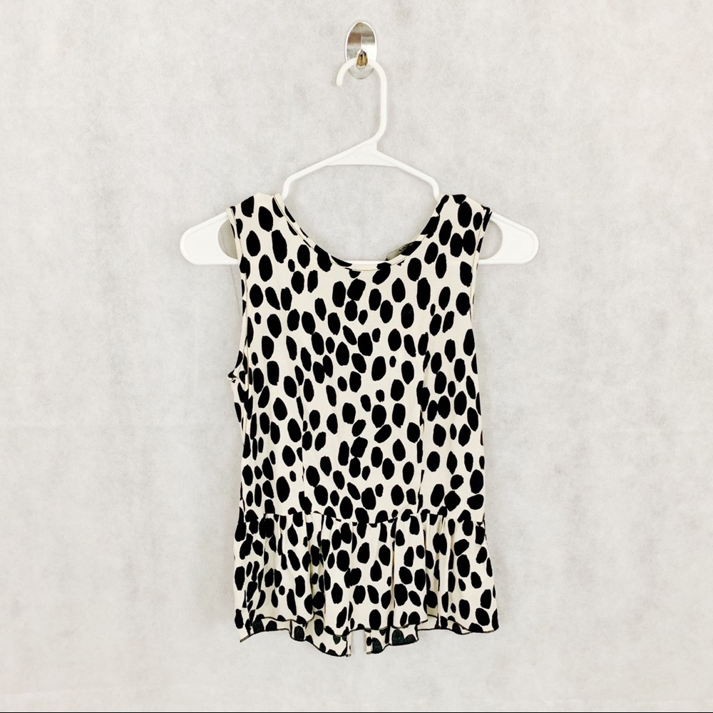 H&M tank blouse. Black and white polka dot